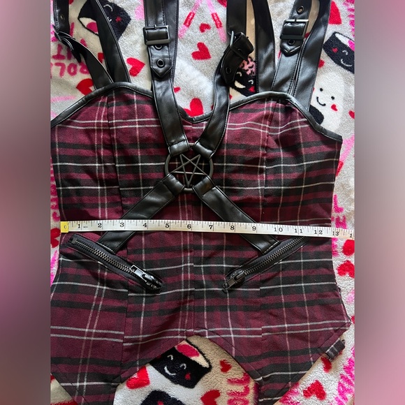 Killstar Red Tartan/Plaid Top - Picture 3 of 4